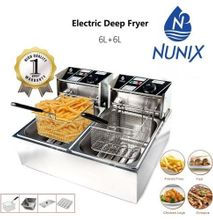 Nunix Nunix 6L+ 6L Commercial Double Stainless Steel Deep Fryer